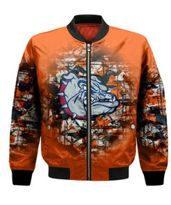 Gonzaga Bulldogs Bomber Jacket Camouflage Vintage  - NCAA