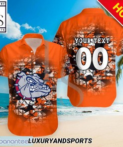 Gonzaga Bulldogs Camouflage Personalized Hawaiian Shirt