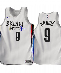 Goran Dragic 2022-23 Brooklyn Nets White 9 City Edition Jersey - Men Jersey