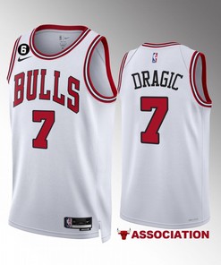 Goran Dragic 7 Chicago Bulls White Men Jersey 2022-23 Association Edition NO.6 Patch