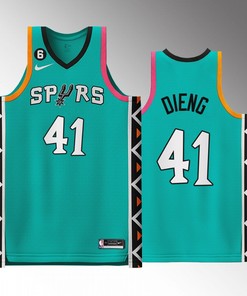 Gorgui Dieng 41 2022-23 San Antonio Spurs City Edition Jersey Teal