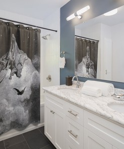 Gothic Death Art Shower Curtain - Witchy Bathroom Decor