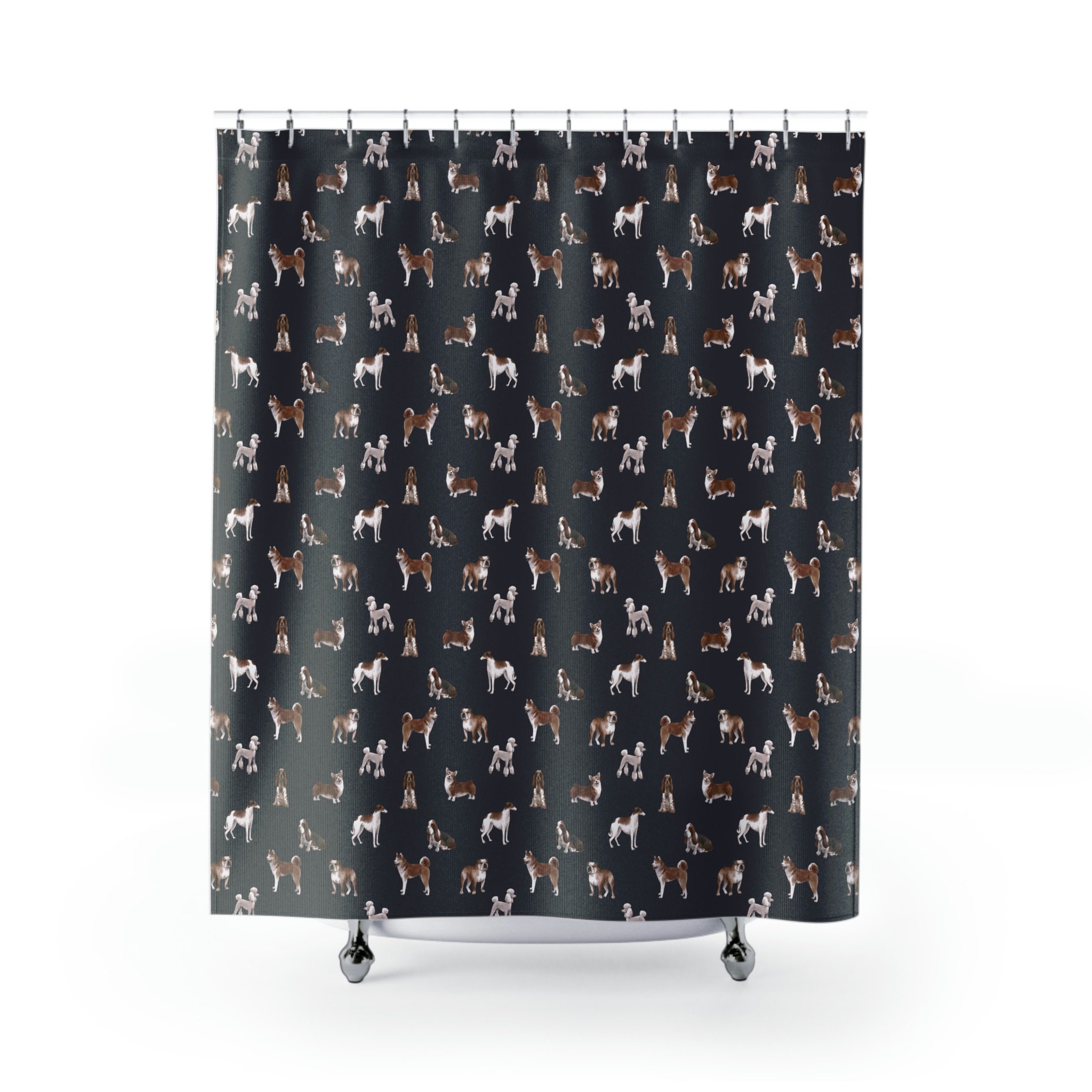Gothic Dragon Skeleton Field Shower Curtain for Bathroom Decor