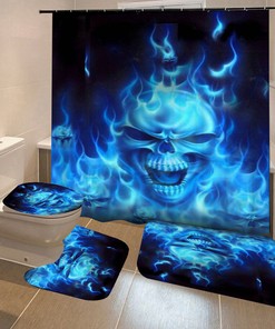 Gothic Skull Fabric Shower Curtain Bathroom Decor