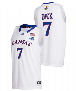 Gradey Dick 37 Kansas Jayhawks White College Basketball Class of 2022 Jersey