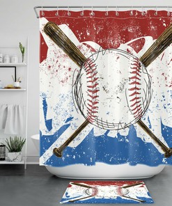Graffiti Art Baseball Sports Shower Curtain for Sports Bathroom Decor 