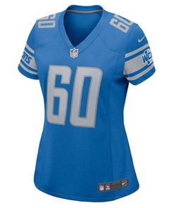 Graham Glasgow 60 Detroit Lions Women Game Jersey - Blue