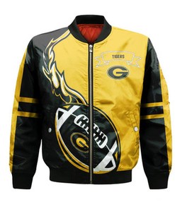 Grambling State Tigers Bomber Jacket Flame Ball - NCAA