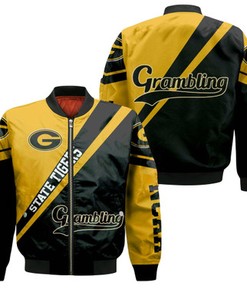 Grambling State Tigers Logo Bomber Jacket Cross Style - NCAA