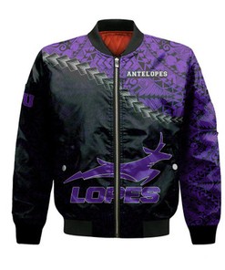 Grand Canyon Antelopes Bomber Jacket Grunge Polynesian Tattoo- NCAA