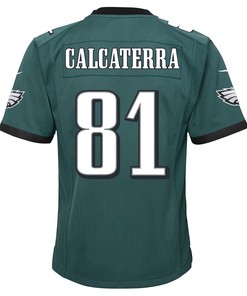 Grant Calcaterra 81 Philadelphia Eagles Super Bowl LVII Champions 2 Stars 2 Stars Youth Game Jersey - Black