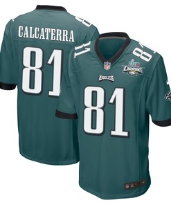 Grant Calcaterra 81 Philadelphia Eagles Super Bowl LVII Champions 2 Stars Men Game Jersey - Midnight Green
