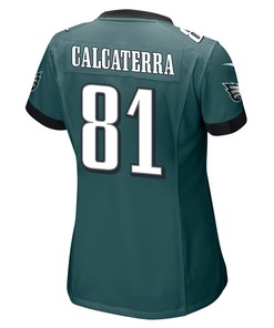 Grant Calcaterra 81 Philadelphia Eagles Super Bowl LVII Champions Women Game Jersey - Midnight Green