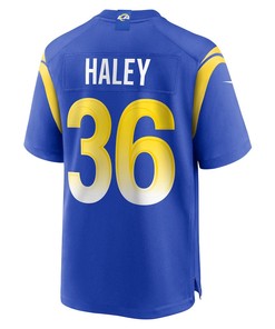 Grant Haley Los Angeles Rams Game Player Jersey - Royal