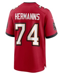 Grant Hermanns 74 Tampa Bay Buccaneers Home Game Player Jersey - Red