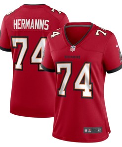 Grant Hermanns 74 Tampa Bay Buccaneers Women's Home Game Player Jersey - Red