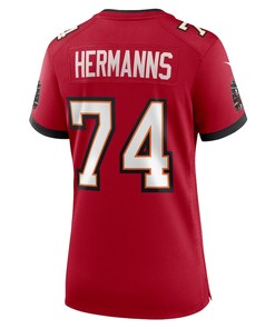 Grant Hermanns 74 Tampa Bay Buccaneers Women's Home Game Player Jersey - Red