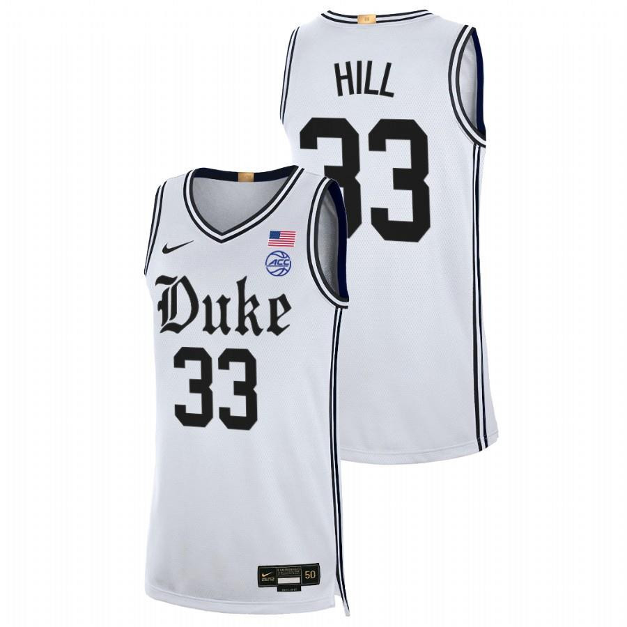 Grant Hill 33 White Duke Blue Devils 2023 Alumni Limited The Brotherhood Jersey