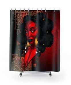 Graphic Beauty Shower Curtain for a Vibrant Bathroom Decor 