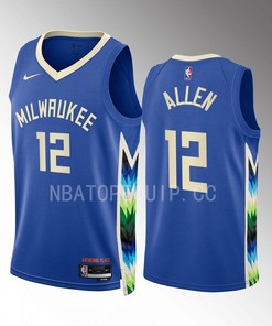 Grayson Allen 12 2022-23 Milwaukee Bucks Blue City Edition Jersey Swingman