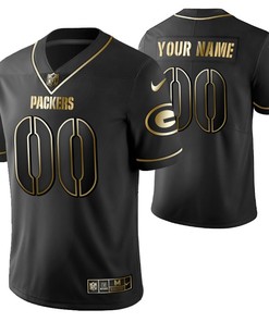 Green Bay Packers 2021 Nfl Golden Brandedition Black Jersey Gift With Custom Name Number For Packers Fans