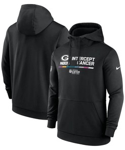Green Bay Packers 2022 NFL Crucial Catch Therma Performance Pullover Hoodie - Black