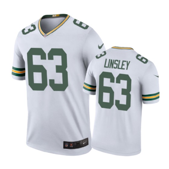 Green Bay Packers #63 Corey Linsley Nike Color Rush White Jersey