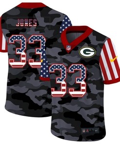 Green Bay Packers Aaron Jones #33 Nfl 2020 Camo Black Jersey
