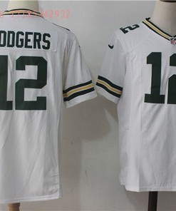 Green Bay Packers Aaron Rodgers #12 2020 Nfl White Jersey Jersey