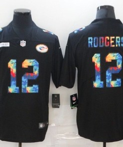 Green Bay Packers Aaron Rodgers #12 Nfl 2020 Black Jersey