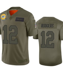 Green Bay Packers Aaron Rodgers Camo 2019 Salute To Service Limited Jersey