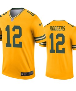 Green Bay Packers Aaron Rodgers Gold Inverted Legend Jersey