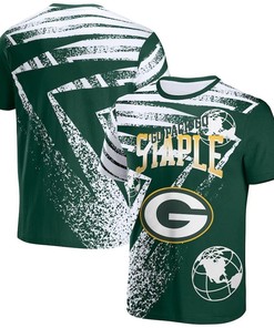 Green Bay Packers All Over Print T-Shirt - Hunter Green