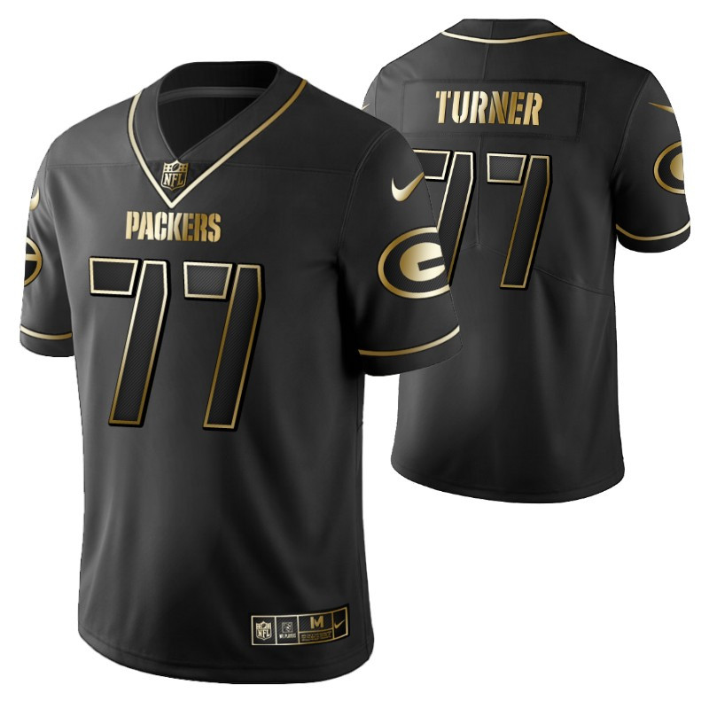 Green Bay Packers Billy Turner 77 2021 Nfl Golden Brandedition Black Jersey Gift For Packers Fans