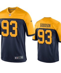 Green Bay Packers B.j. Goodson Navy Throwback Game Jersey