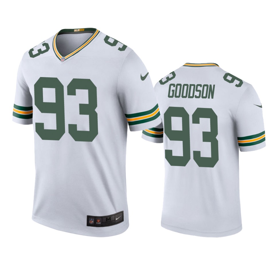 Green Bay Packers B.j. Goodson White Color Rush Legend Jersey
