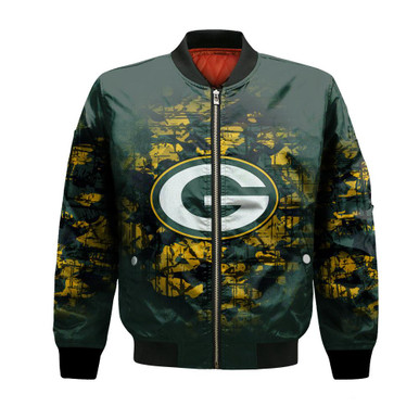 Green Bay Packers Bomber Jacket Camouflage Vintage - NFL