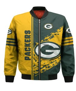 Green Bay Packers Bomber Jacket Quarter Style - NFL
