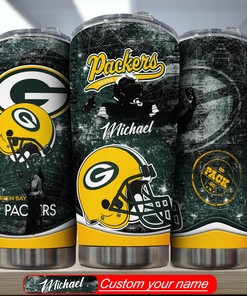 Green Bay Packers Custom Name Tumbler Gift for Fans