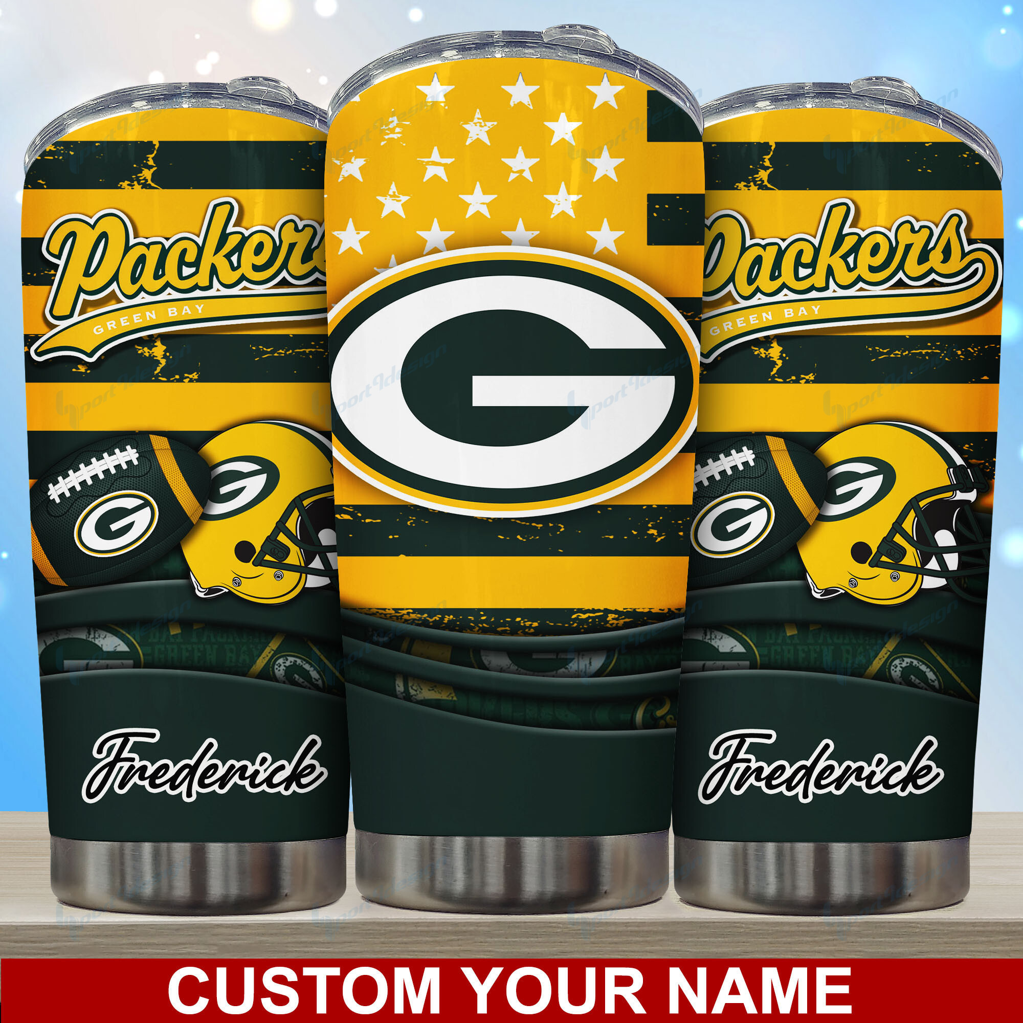 Green Bay Packers Custom Name Tumbler - Green Bay Packers Custom Name Tumbler, Perfect Gift for Fans