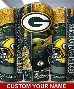 Green Bay Packers Custom Name Tumbler for NFL Fans