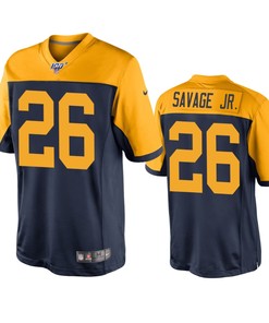 Green Bay Packers Darnell Savage Jr. Navy 100th Season Throwback Jersey