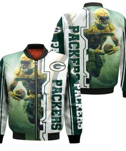 Green Bay Packers Davante Adams 17 For Fans Bomber Jacket Model 2276