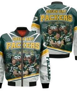 Green Bay Packers Great Players Nfl 2020 Season Champions Bomber Jacket Model 2280