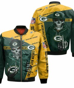 Green Bay Packers Hiphop Skeleton Fan 3D Bomber Jacket Model 2290