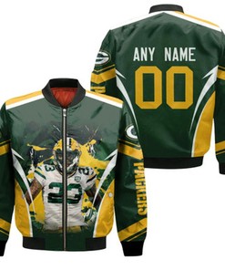 Green Bay Packers Jaire Alexander 00 Any Name Green Jersey Style Gift With Custom Number Name For Packers Fans Bomber Jacket