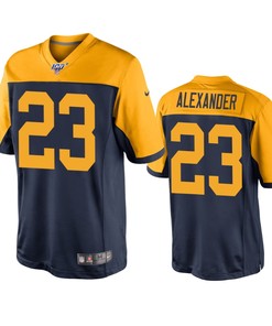 Green Bay Packers Jaire Alexander Navy 100th Season Throwback Jersey