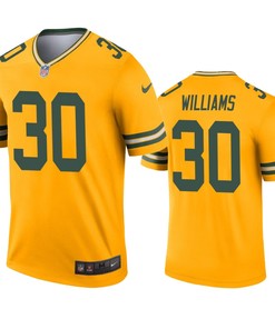 Green Bay Packers Jamaal Williams Gold Inverted Legend Jersey