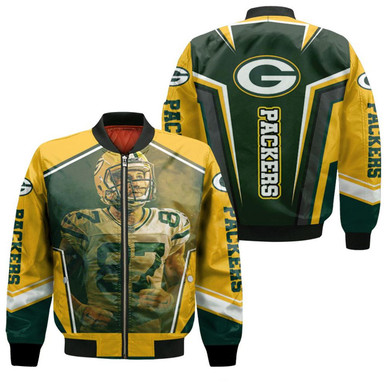Green Bay Packers Jordy Nelson 87 For Fans Bomber Jacket Model 2300