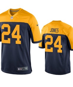 Green Bay Packers Josh Jones Navy Throwback Game Jersey